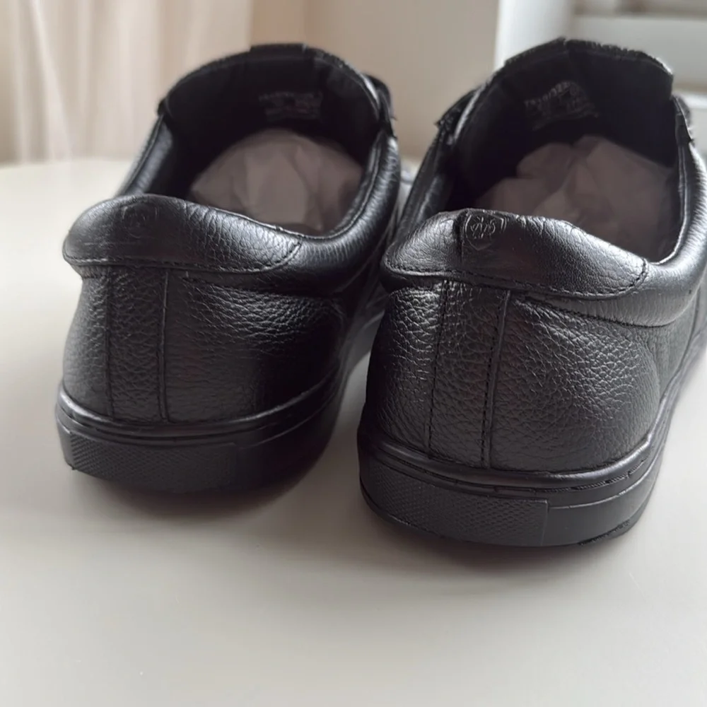 Massimo Dutti Men’s Black Leather Sneakers, Size EU 43 (US 10)